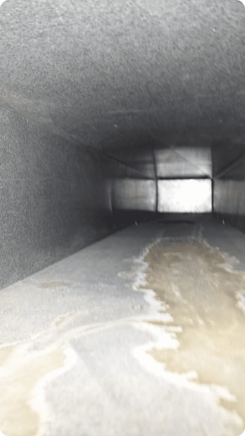 Inside view of a dirty duct