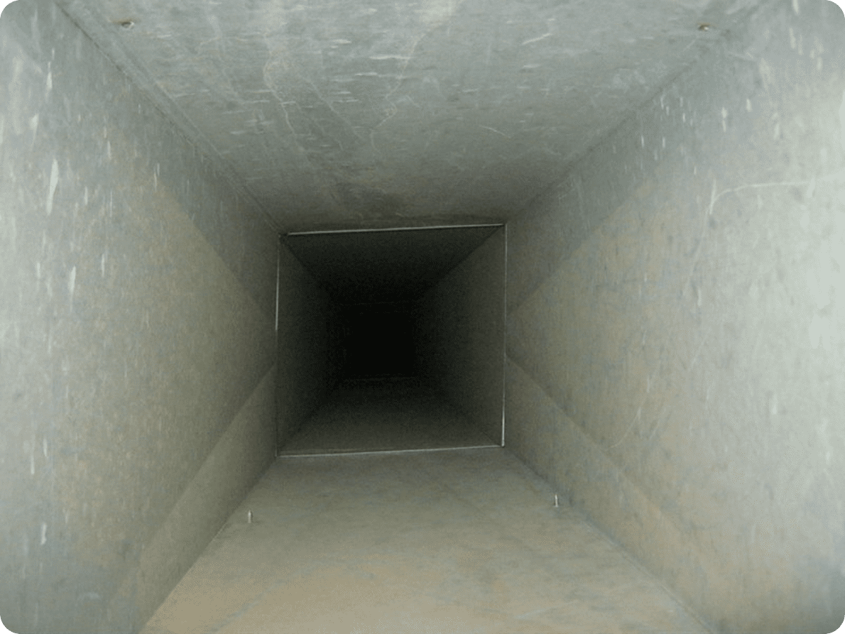Dusty air duct interior