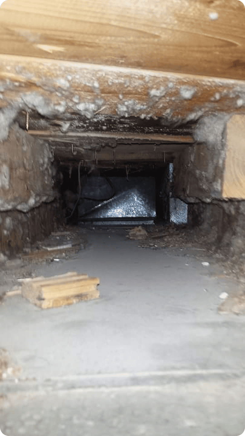 Dusty air duct interior