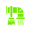 Green kitchen exhaust hood icon
